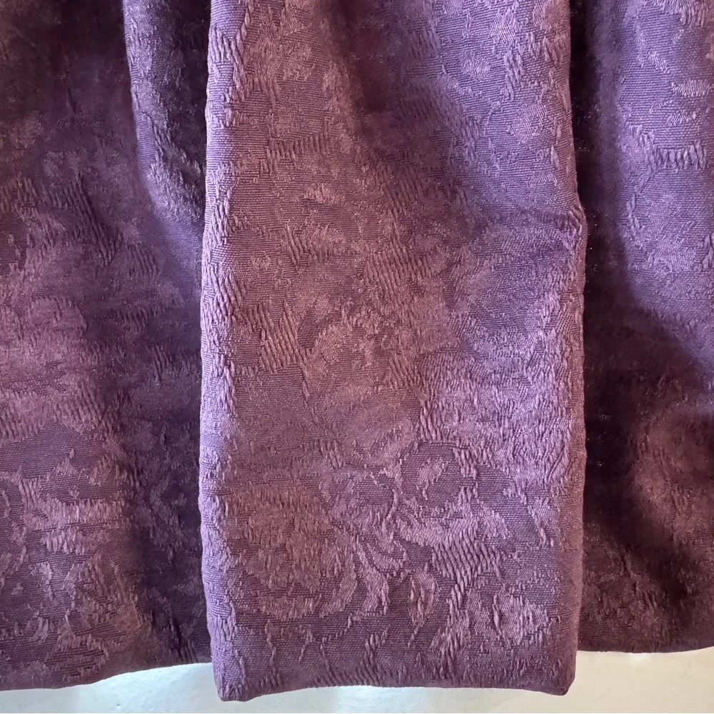 Amethyst Jacquard Brocade Croscill Fabric Curtain Valance (2-piece 53”x22” each)